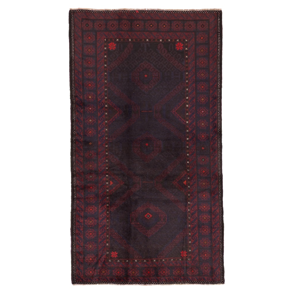 ECARPETGALLERY Hand-knotted Teimani Dark Brown Wool Rug - 3'7 x 6'4