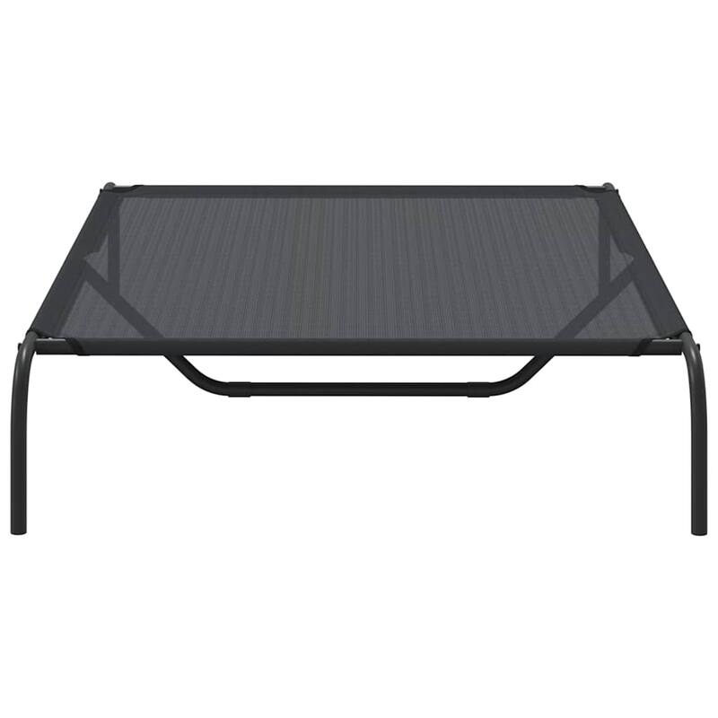 vidaXL Elevated Dog Bed Black Textilene 51.2 x 31.5 x 7.9 in Durable - 51.2 x 31.5 x 7.9 in