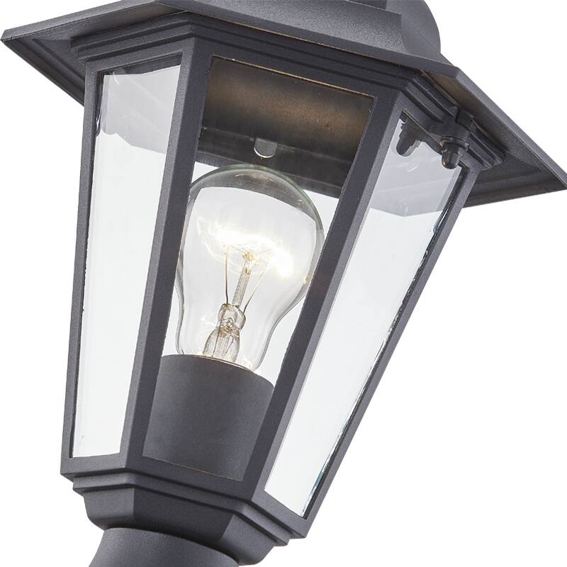 1 -Light Textured Black Outdoor Post Lantern Light