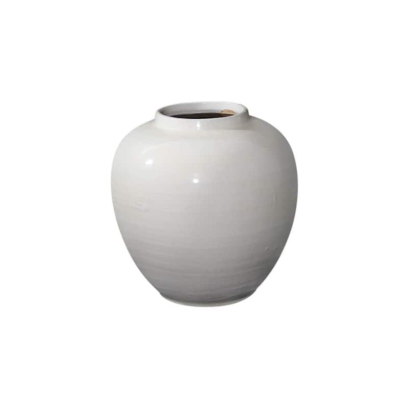 Artissance 12.6"H Creamy White Ceramic Apple Shaped Pot Large - 10" L x 10" W x 12.6" H - 10" L x 10" W x 12.6" H - White