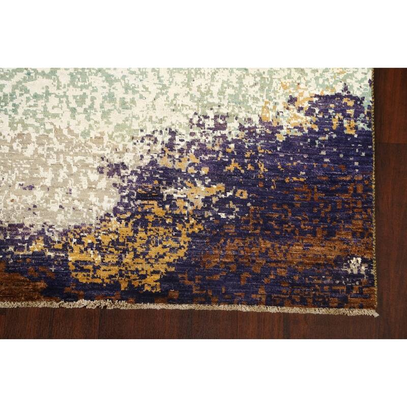 Wool/ Silk Artistic Contemporary Abstract Oriental Area Rug Handmade - 4'1" x 6'1"