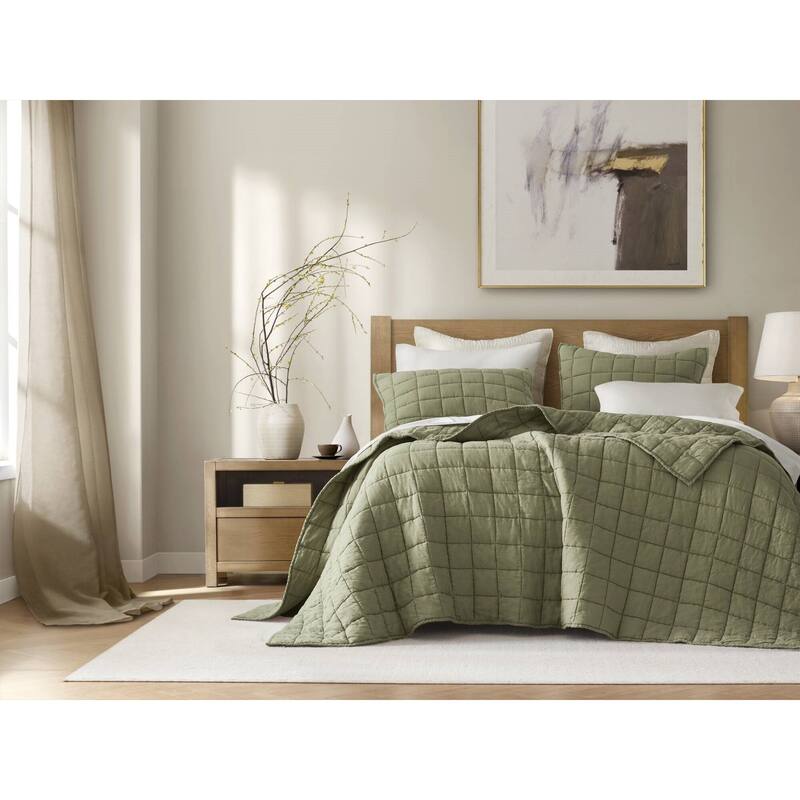 Harbor House French Flax Linen Garment Washed Quilt Set
