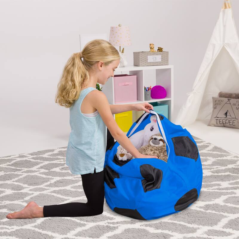 Kids Bean Bag Chair Cover Stuffed Animal Storage or Toy Organizer