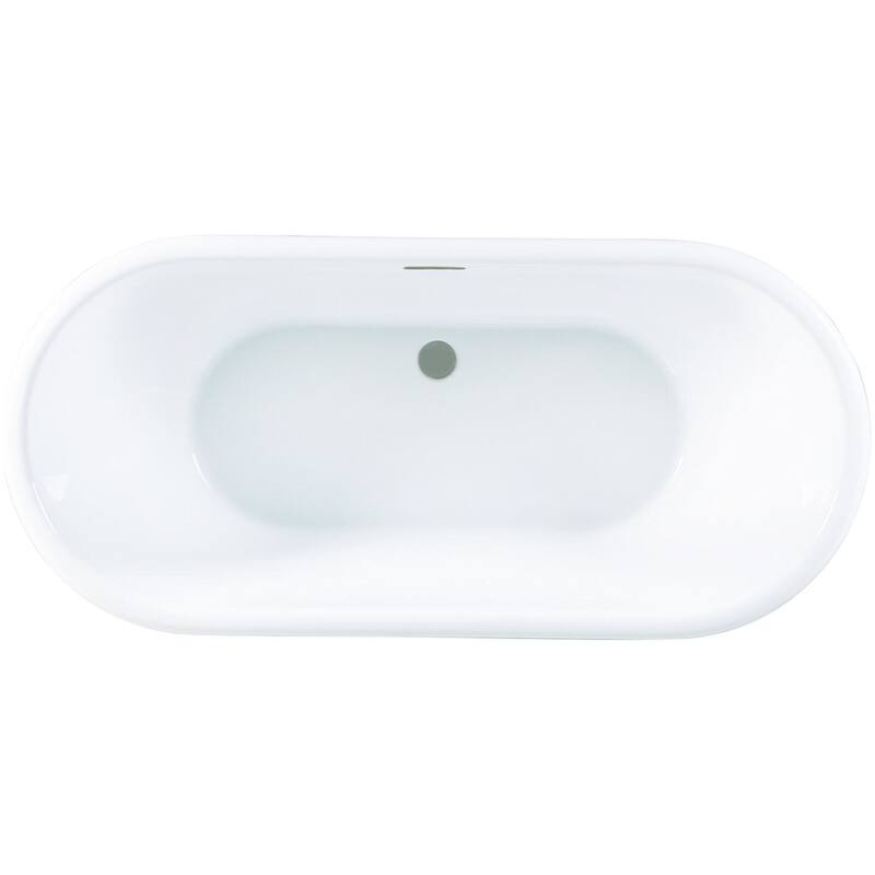 Kingston Brass VTDE713224C42 Aqua Eden 71" Free Standing Acrylic - White / Brushed Nickel