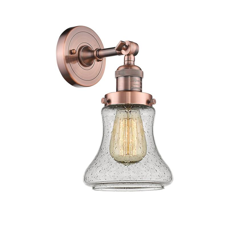 Innovations Lighting Bellmont Single Light 11" Tall Bathroom Sconce - Antique Copper / Seedy