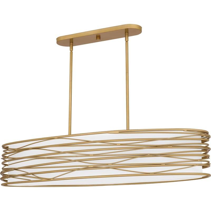 Spiral Five Light Linear Chandelier - Light Gold