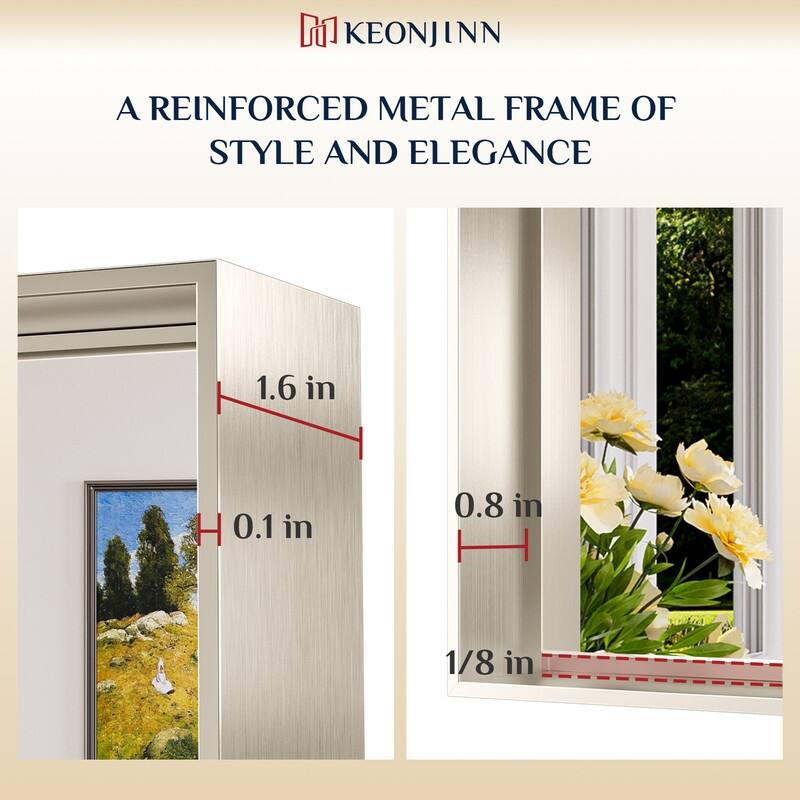 Keonjinn Aluminum Framed Wall Mount Bathroom Vanity Mirror