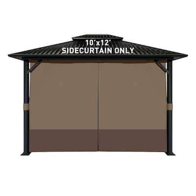 Aoodor Gazebo Curtain Replacement-Universal 4-Panel Sidewalls 10'x12', Curtain Only