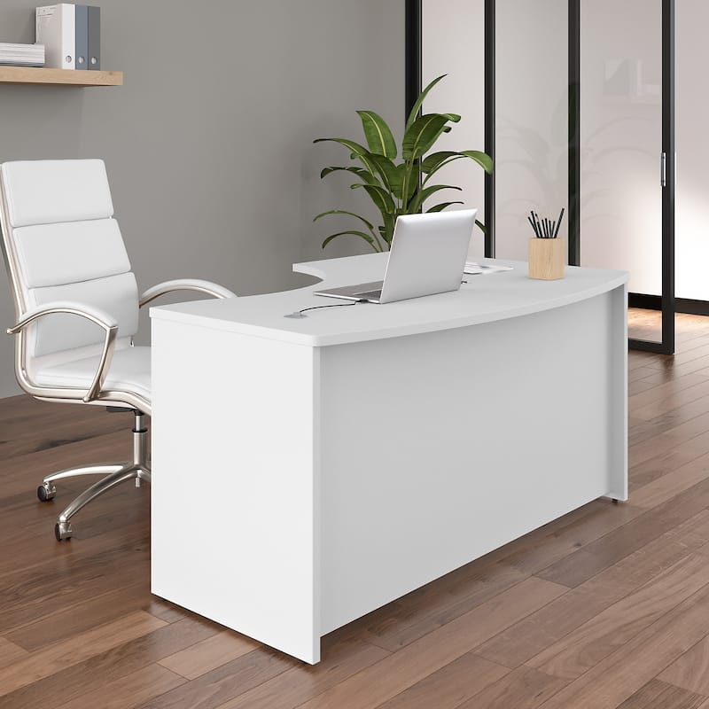 Studio C 60W Left Handed L-Bow Desk Shell by Bush Business Furniture - White