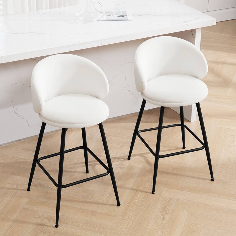 26"/30" Velvet Upholstered Swivel Counter/Bar Stools Set of 2/3