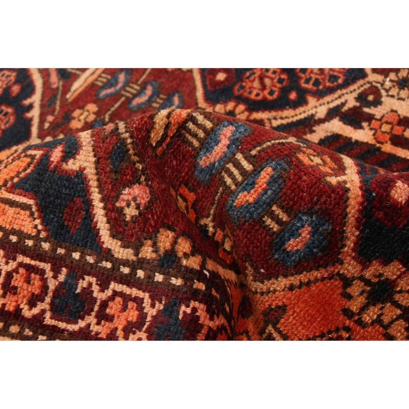 ECARPETGALLERY Hand-knotted Kayseri Vintage Dark Red Wool Rug - 4'9 x 9'6