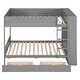 preview thumbnail 3 of 12, Full over Full Bunk Bed With 2 Drawers and Multi-layer Cabinet, Gray
