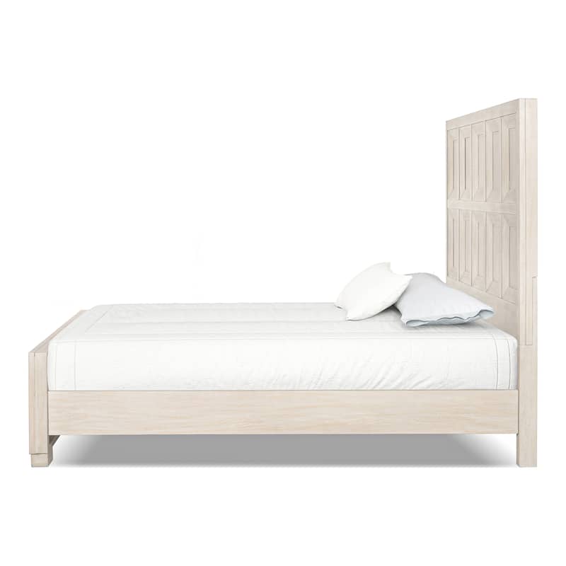 Furniture of America Durem Modern Classic 3-Piece Solid Wood Panel Bedroom Set with 3-Drawer Nightstand