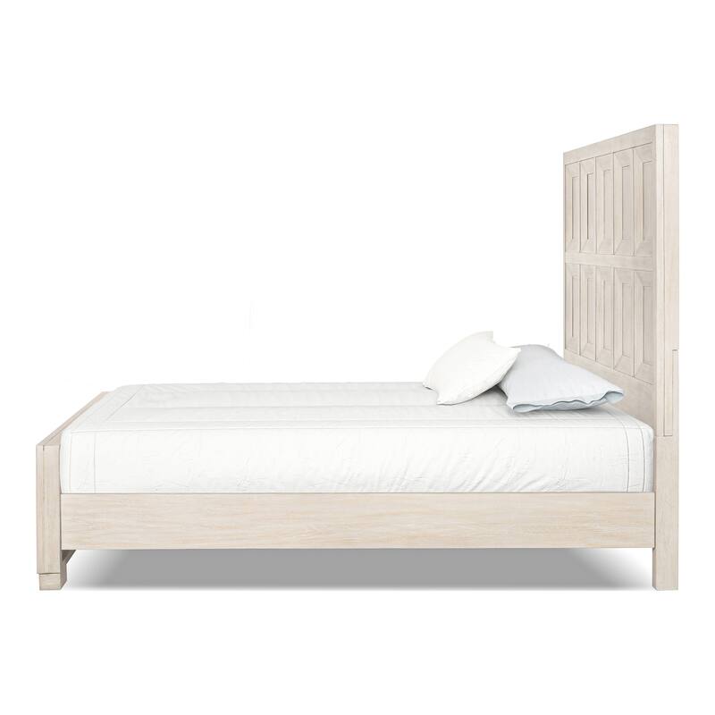 Furniture of America Durem Modern Classic 5-Piece Solid Wood Panel Bedroom Set with 3-Drawer Nightstand