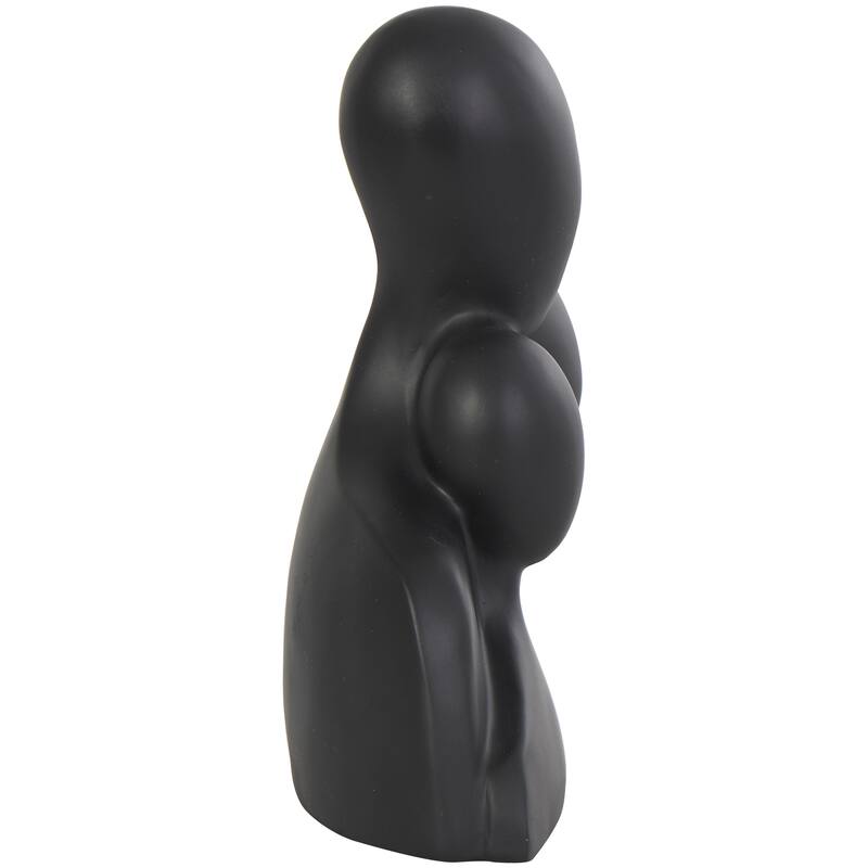 Polystone People Nesting Family 3 Head Decorative Sculpture - Black - Roche River Decor