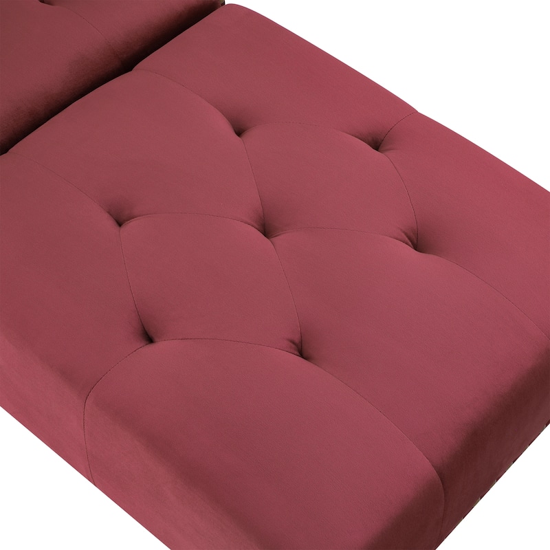 HOMCOM 2-In-1 Chaise Lounge Chair with Thick Padding, Adjustable Backrest, and Wooden Legs