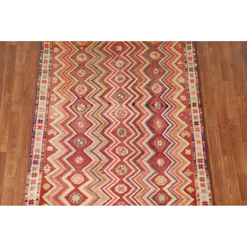 All-Over Shiraz Persian Vintage Area Rug Handmade Wool Carpet - 4'6"x 6'4"