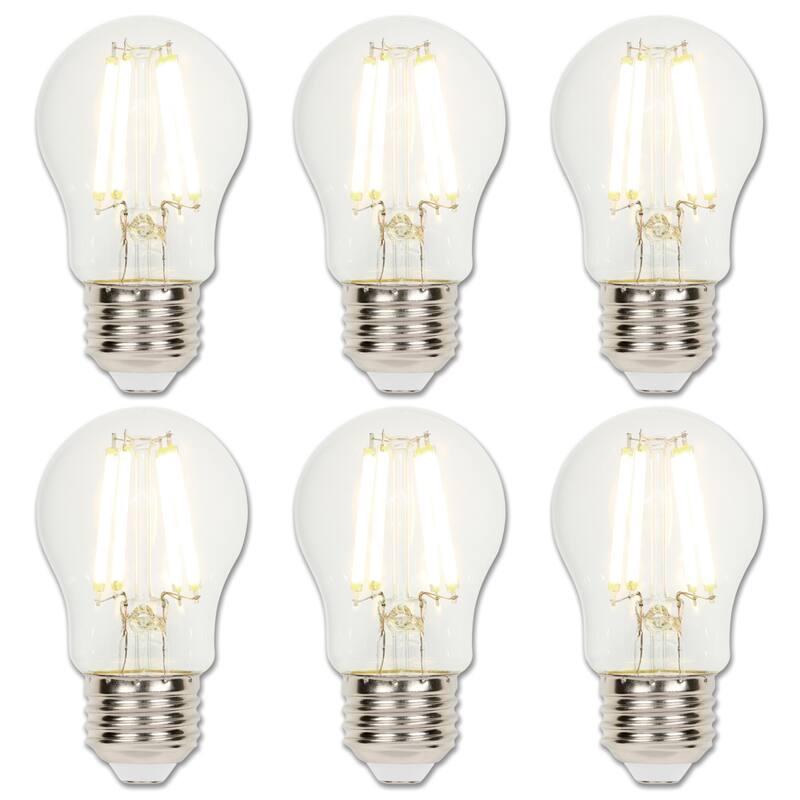 Westinghouse Lighting 8-Watt (75-Watt Equivalent) Clear A15 Dimmable Filament LED Light Bulb, Medium Base, 6 Pack - 6-Pack
