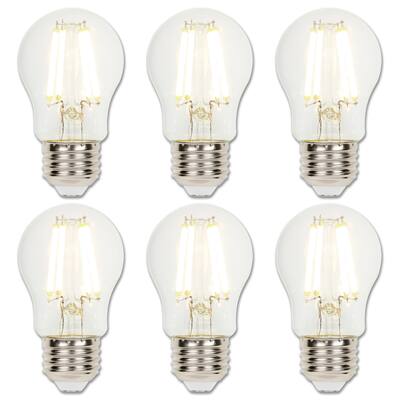 Westinghouse Lighting 8-Watt (75-Watt Equivalent) Clear A15 Dimmable Filament LED Light Bulb, Medium Base, 6 Pack - 6-Pack