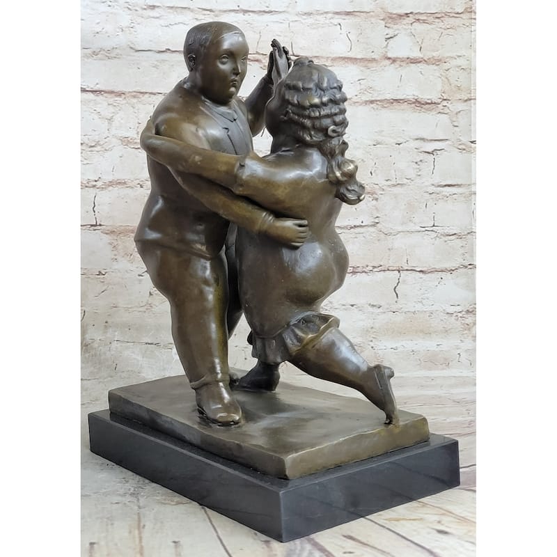 Botero Bronze Sculpture Statue Dancing Couple Figurine Art Figure Marble Decor