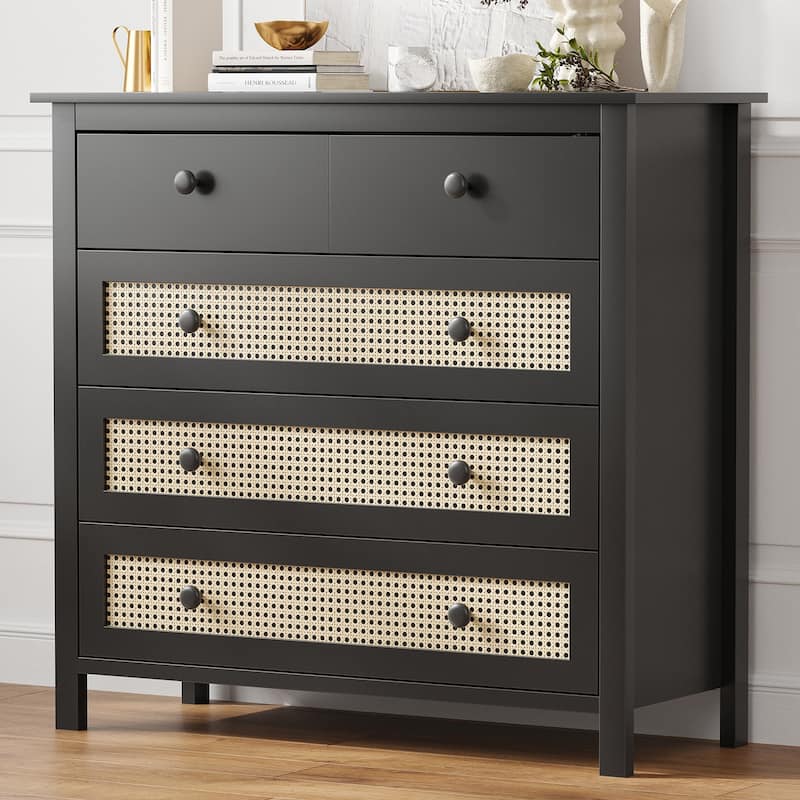 Sideboard Buffet Cabinet with 4 Drawers,Modern Wooden Console Cabinet for Kitchen,Living Room, Hallway