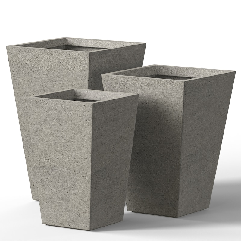 Tall Concrete Rectangle Plant Boxes / Large Indoor and Outdoor Flower Planters