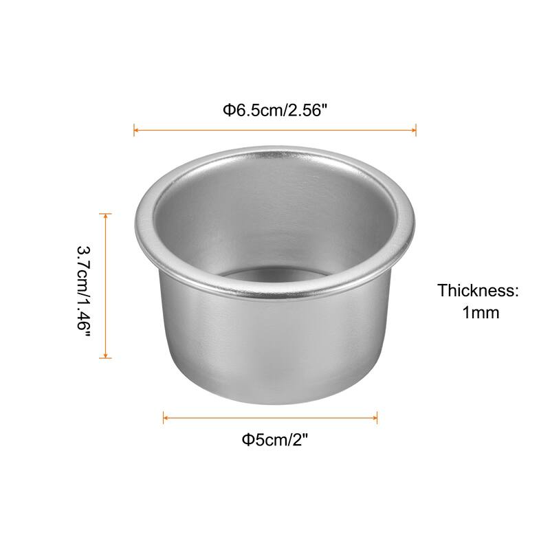 2Pcs Round Cake Pan with Removable Loose Bottom Anodized Aluminum Baking Pan - Silver Tone - 2"