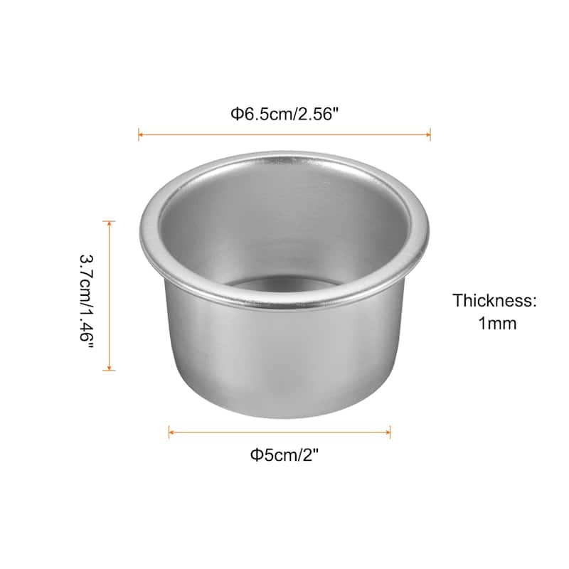Round Cake Pan w Removable Loose Bottom Anodized Aluminum Baking Pan - Silver Tone - 2"