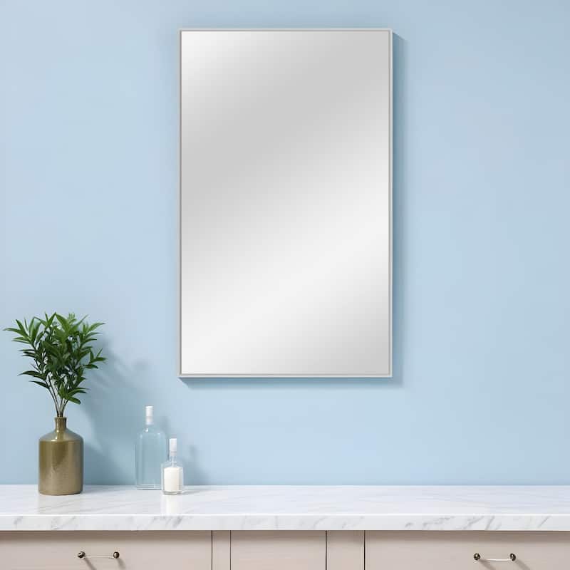 HomeRoots 59" Silver Metal Framed Accent Mirror - Silver