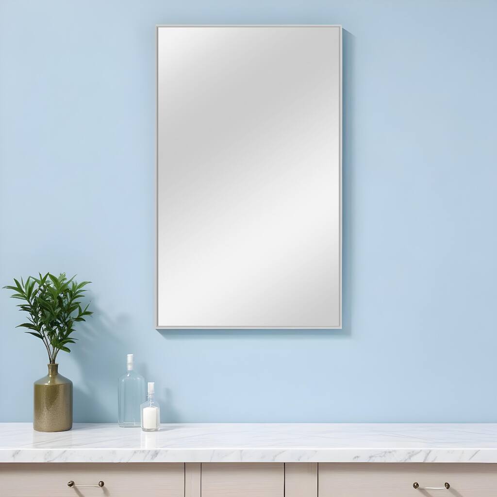 HomeRoots 59" Silver Metal Framed Accent Mirror