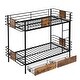 preview thumbnail 4 of 21, Twin XL over Twin XL Metal Bunk Bed with MDF Board Guardrail and Two Storage Drawers