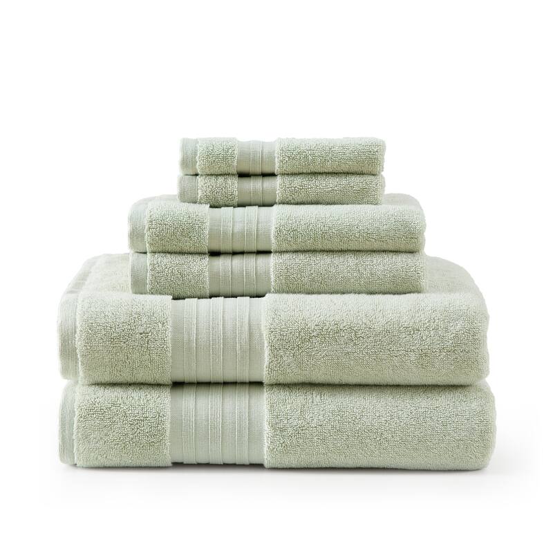 Martha Stewart Skyland Manor Cotton 6 Piece Towel Set - 6 Piece - Green