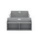 preview thumbnail 10 of 18, Twin Floor Bed with Storage Footboard & Guardrails - Pine Wood Construction