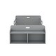 preview thumbnail 10 of 8, Twin Size Floor Bed with Storage Footboard and Safety Guardrail,Classic Style