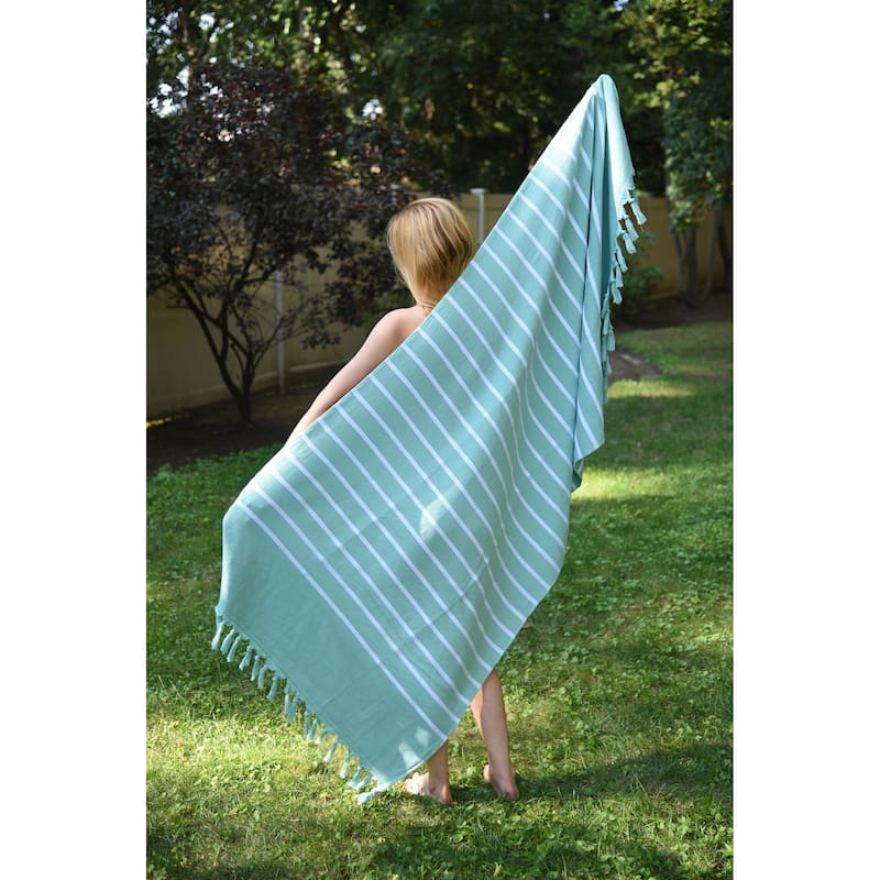 East'N Blue Livia Turkish Peshtemal Beach Towel, Prewashed for Soft Feel, 100% Turkish Cotton, Quick Dry, Absorbent, 36 x 72"