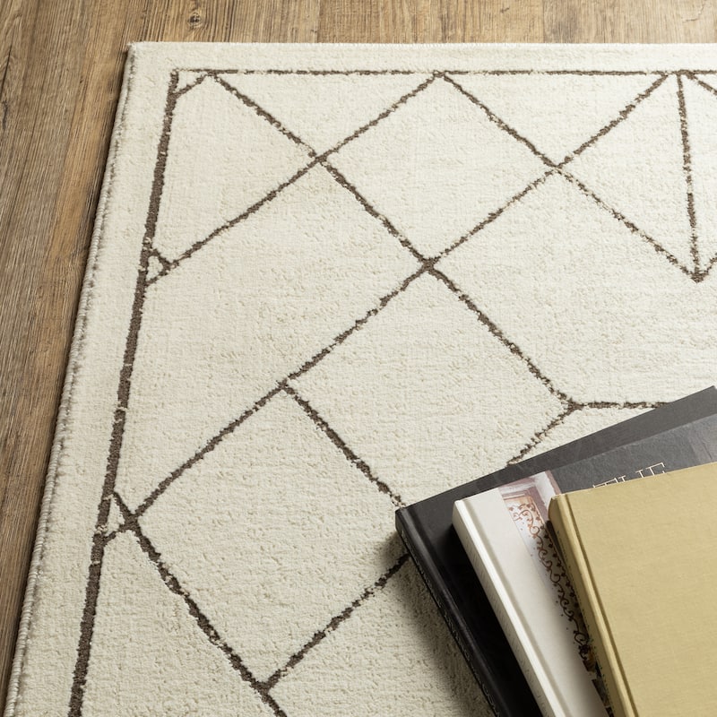 Style Haven Ripley Facets Geometric Ivory/ Taupe Mixed Pile Area Rug