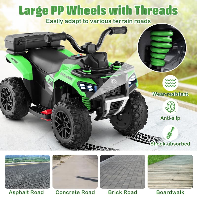 Costway 6V Toddler Ride On Electric Car ATV with Lights & Music & USB - See Details