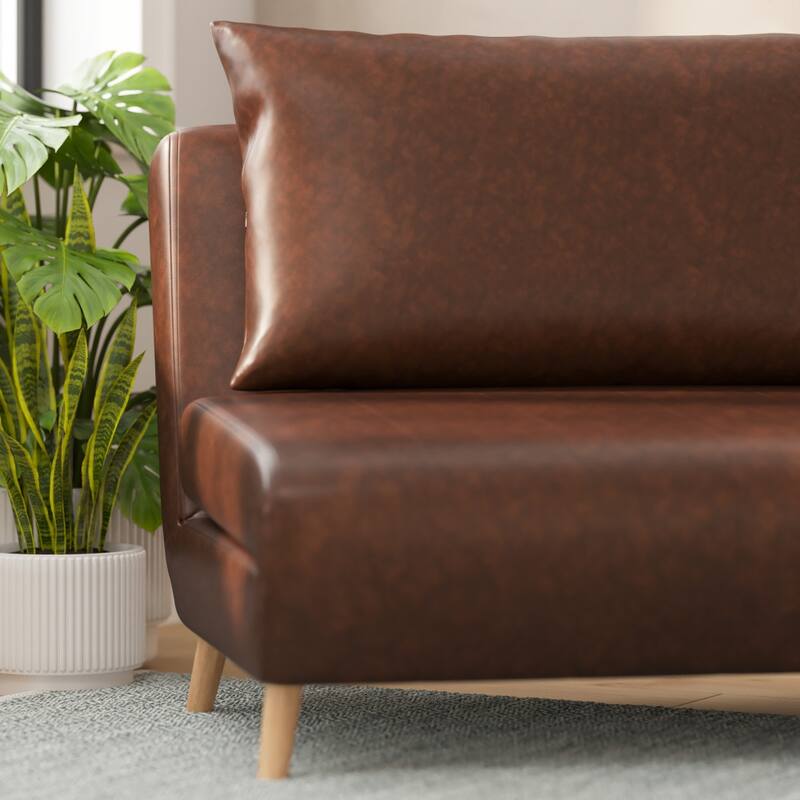Foldable Sleep Chair with Hideaway Legs and Backrest Pillow - 75.5"D x 41"W x 30"H