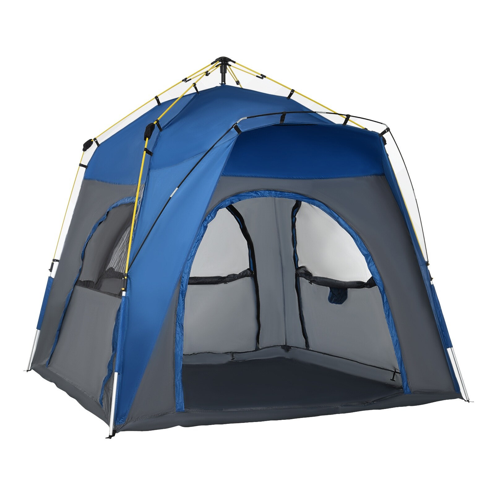Hydraulic pop up tent outlet