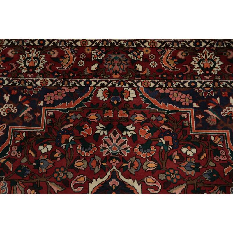 Hand Knotted Oriental 100% Wool Carpet Traditional Geometric Red Bakhtiari Area Rug - 12' 10'' X 9' 9''