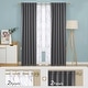 preview thumbnail 55 of 65, Deconovo Mix & Match Blackout and Bronze Print White Sheer 4 Piece Curtain Panel Set 52x108 Inch - Dark Grey