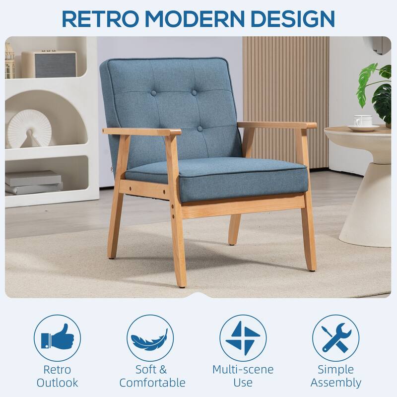 Accent Arm Chair With Upholstered Tufted Back