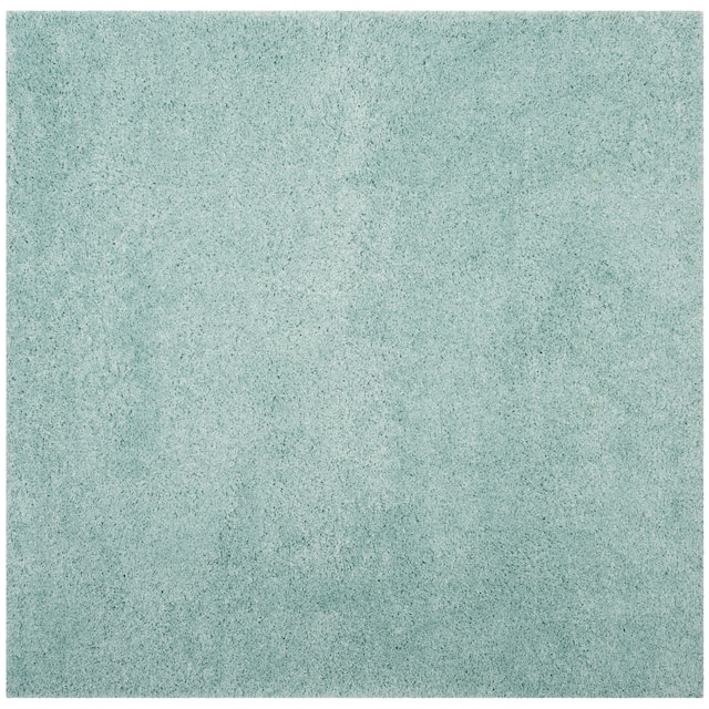 SAFAVIEH Laguna Shag Verdiana Solid Color 2-inch Thick Shag Rug - 6'7" Square - Light Blue
