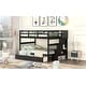preview thumbnail 12 of 30, Modern Full Over Full Bunk Bed With Drawer,Storage and Guard Rail For Bedroom,Dorm,Kids