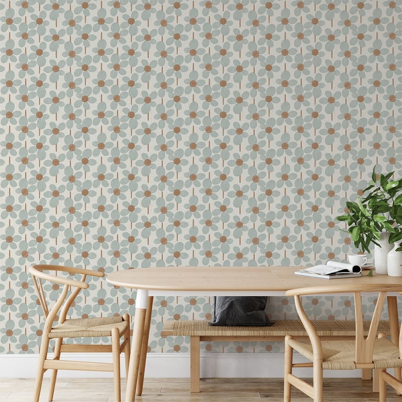 Tempaper Flower Power by Novogratz Peel and Stick Wallpaper - 28 sq. ft. - Powder Flower Power