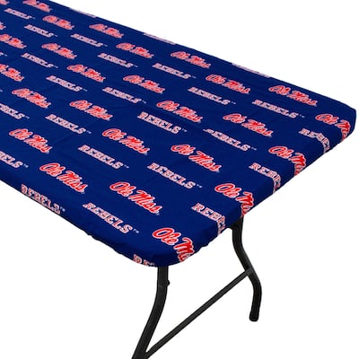 Mississippi Rebels Tailgate Fitted Tablecloth, 33" x 33", Card Table