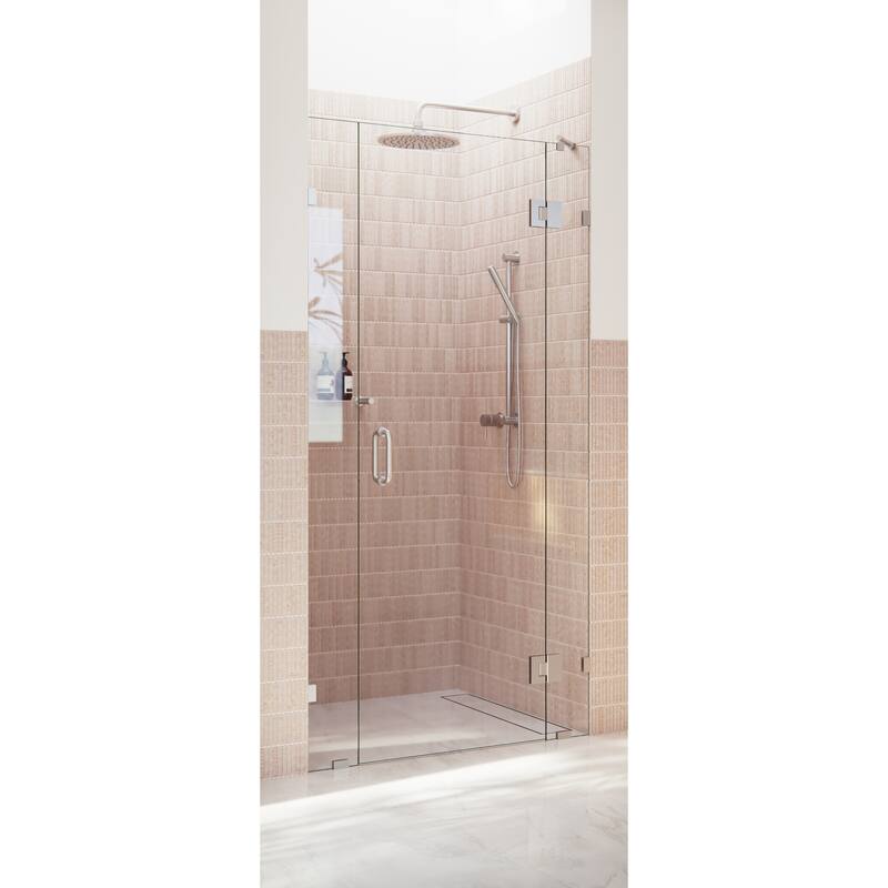 Glass Warehouse 39 in. W x 78 in. H Glass Hinged Pivot Frameless 3 Panel Inline Shower Door in