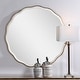 preview thumbnail 1 of 6, Uttermost Aneta 42" Round Scalloped Edge Elegant Large Wall Mirror Aged Gold