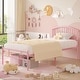 preview thumbnail 3 of 23, VECELO Kids Bed Frame with Headboard & Metal Slat,Twin Size Bed Set of 2