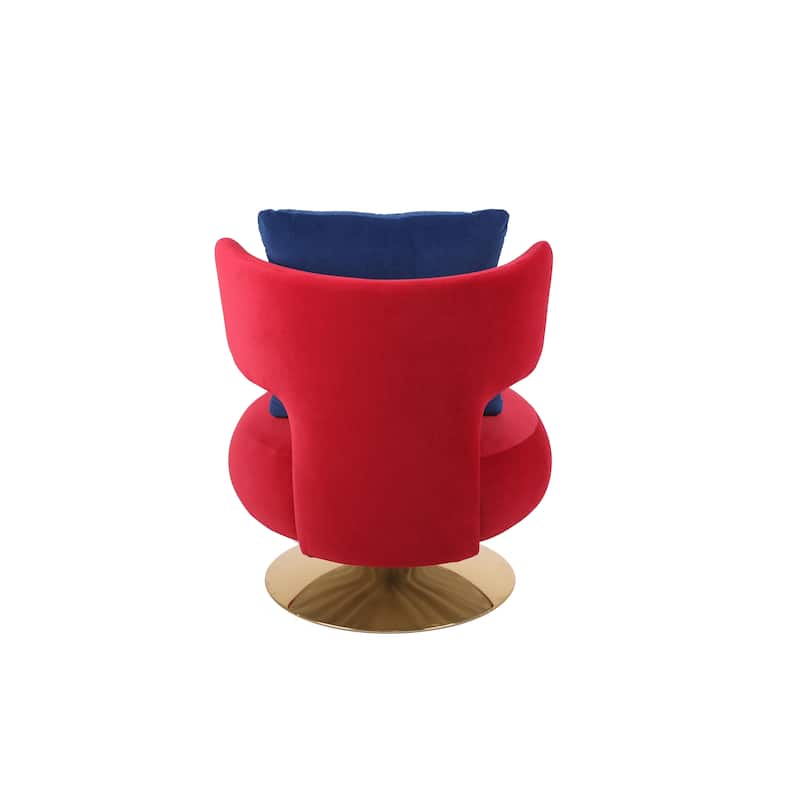 Fabric Swivel Round Barrel Chair